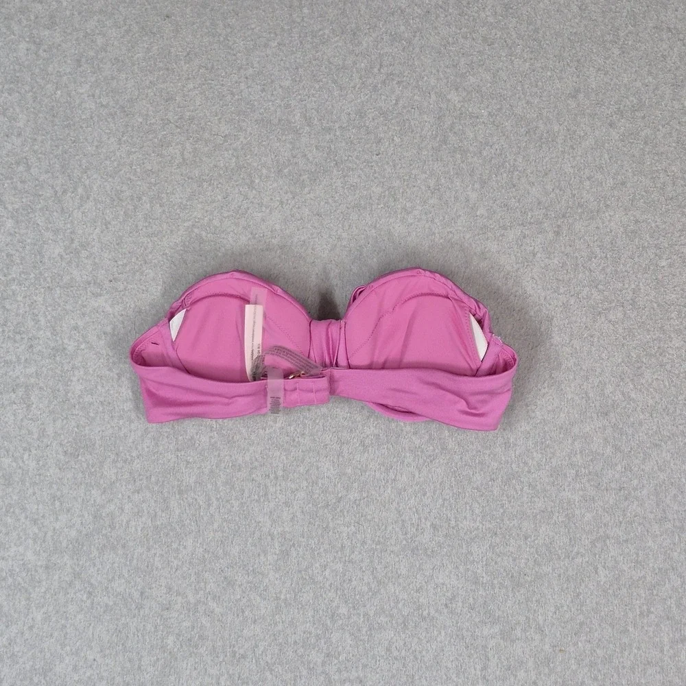Victoria Secret Women Swimwear 34B Pink Bandeau Top Push Up Underwired Strapless